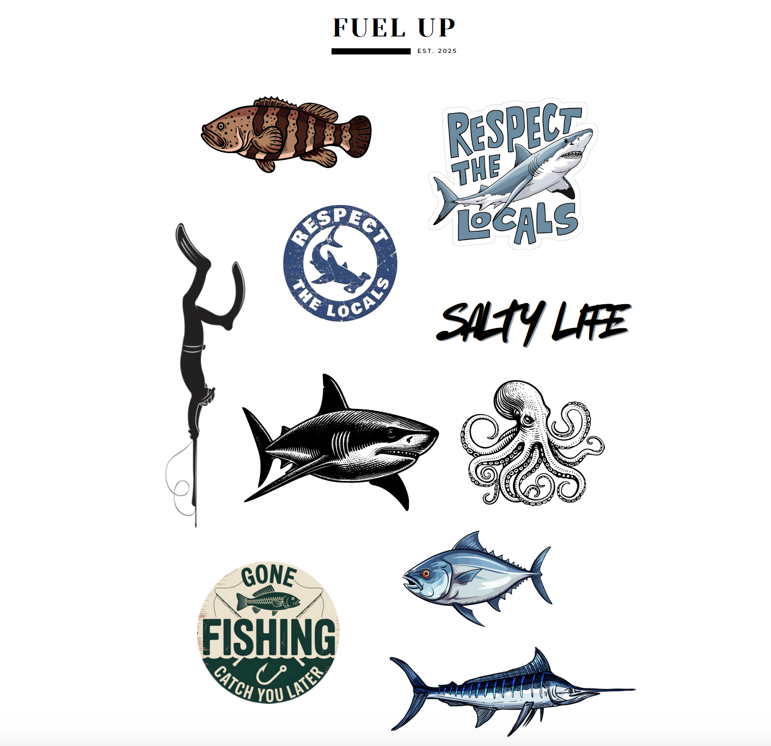 Fuel Up Themed Stickers